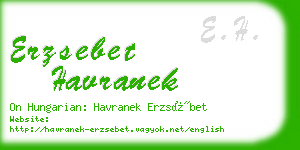 erzsebet havranek business card